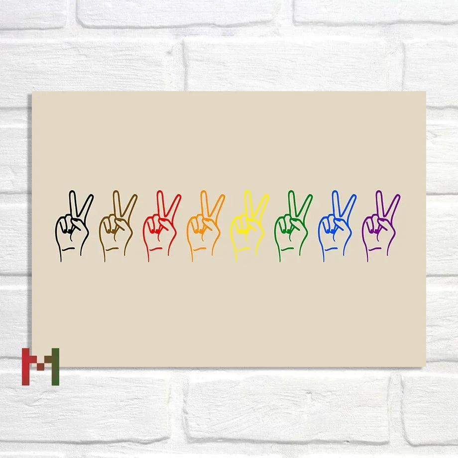 Abstract Pride Art Canvas Print Wall Decor LGBT Home Art