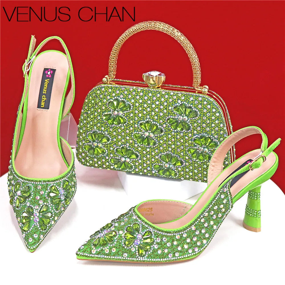 Luxury Handmade Flowers Shoes and Clutch for Women