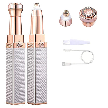 Women's Electric Eyebrow Trimmer Rechargeable Hair Removal Shaving Lip Bikini Lady Shaver Remover Body Facial Nose Epilator