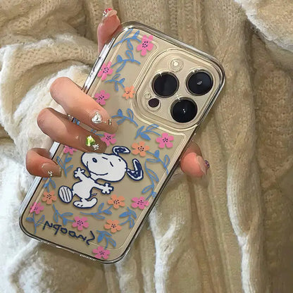 Black Flower Snoopy Cute Creative Phone Case