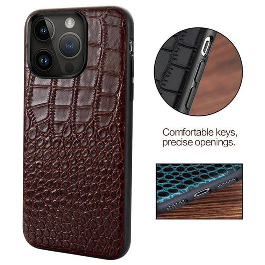 Genuine Leather iPhone Case for Apple iPhone 14 13 12 11 Pro Max Mini X XR XS 6S 7 8 SE 2020 Back Cover