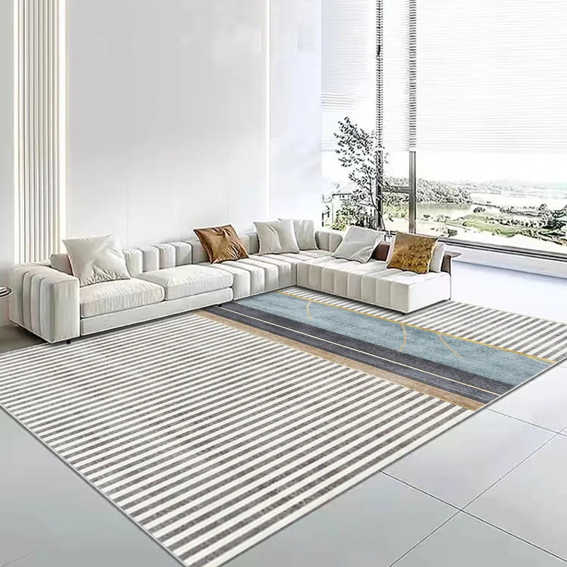 Modern Minimalist Geometric Patterned Living Room Bedroom Rugs Soft Texture Anti-Slip Stylish Home Floor Decor