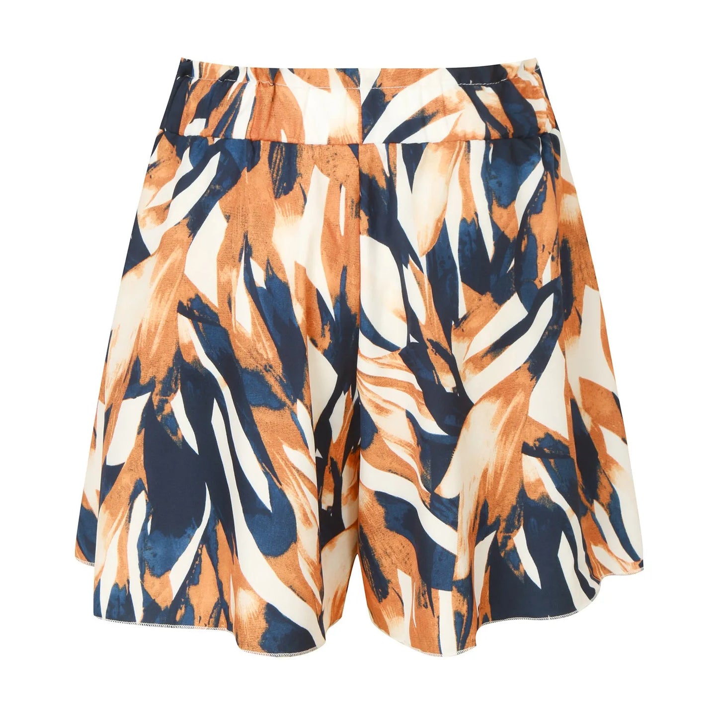 Women's Floral Print Bohemian Shorts with Elastic Waist, Loose Wide Leg, Ruffle Hem