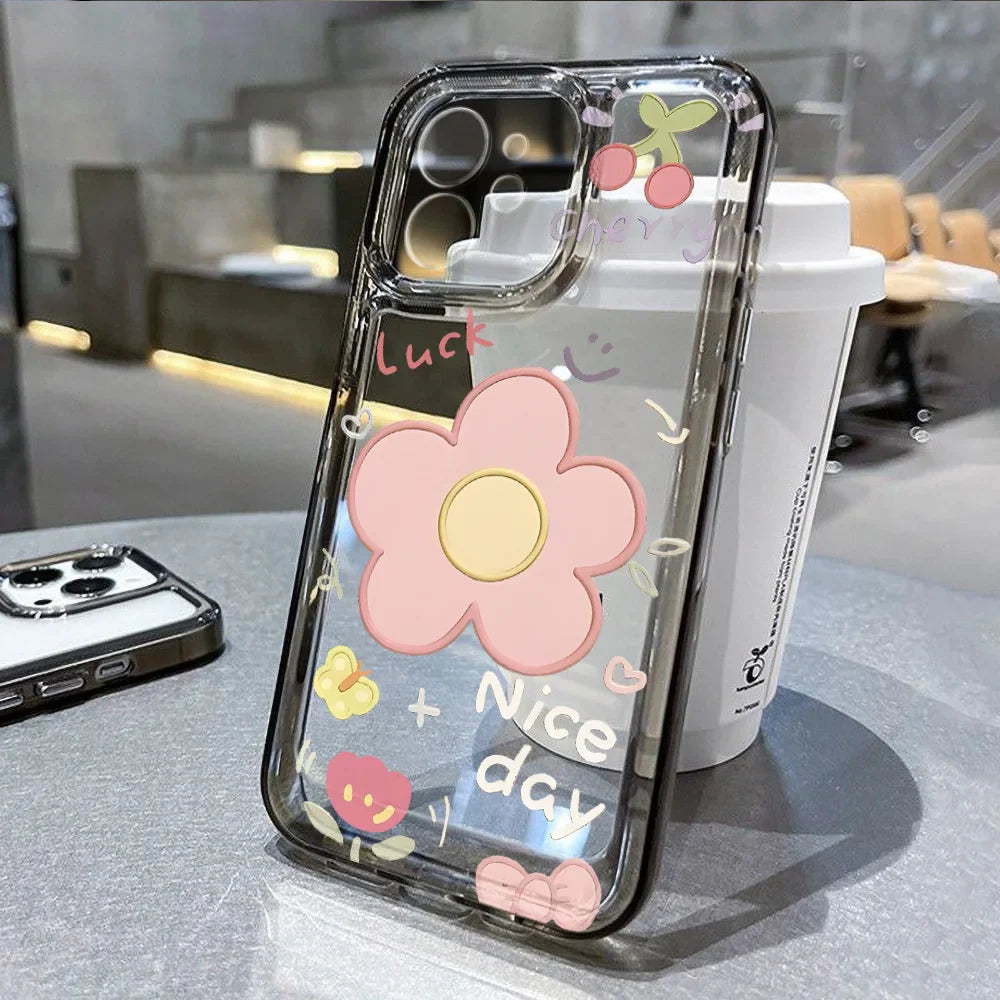 Flowers Silicone Soft Shockproof Cover Phone Case