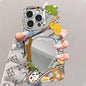 Snake Graphic Plating Mirror Wave Pattern Shockproof Bumper Cover Phone Case