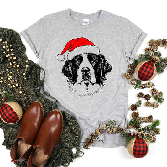 Saint Bernard, Santa, Dog, Christmas, Dog Lover, Pet T-Shirt Comfort Colors T-Shirt