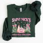 Saint Nick's Christmas Tree Farm, Retro, Winter, Santa, Snow, Xmas Sweatshirt