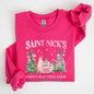 Saint Nick's Christmas Tree Farm, Retro, Winter, Santa, Snow, Xmas Sweatshirt