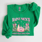Saint Nick's Christmas Tree Farm, Retro, Winter, Santa, Snow, Xmas Sweatshirt