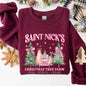 Saint Nick's Christmas Tree Farm, Retro, Winter, Santa, Snow, Xmas Sweatshirt
