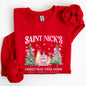 Saint Nick's Christmas Tree Farm, Retro, Winter, Santa, Snow, Xmas Sweatshirt