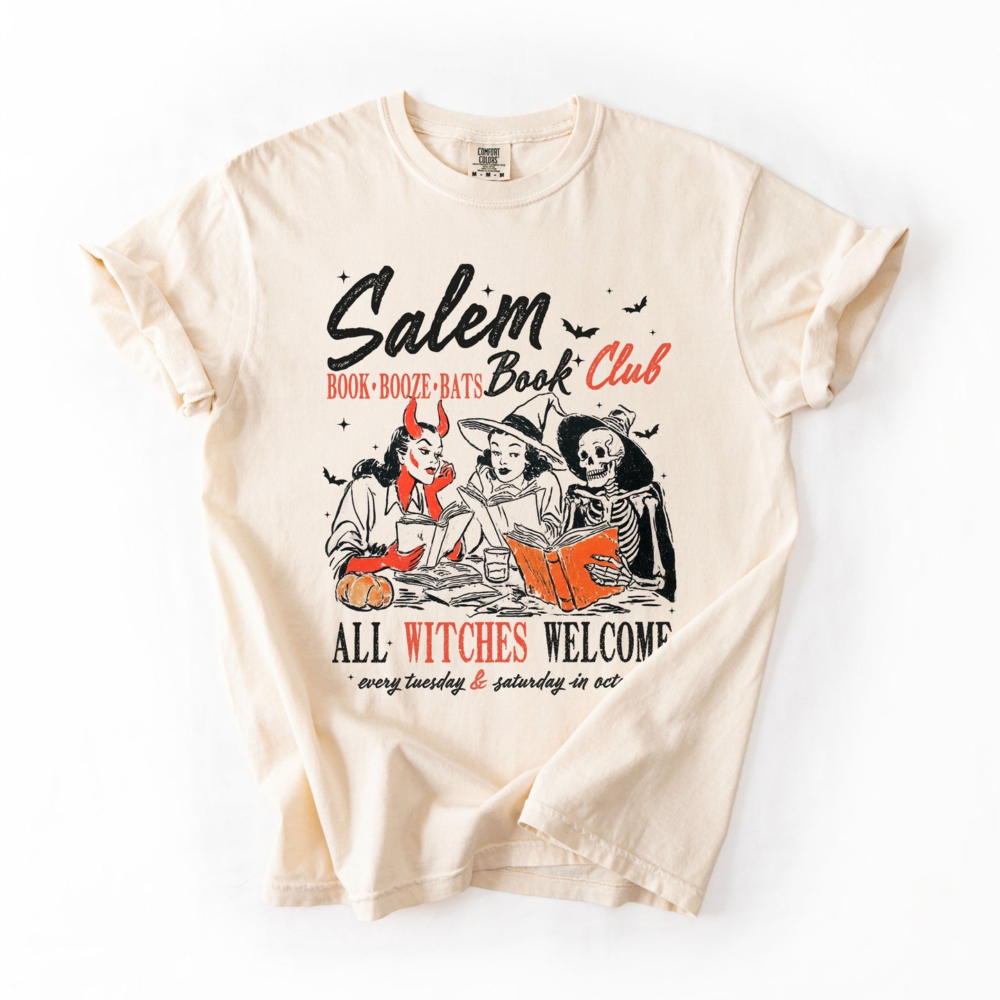 Salem Book Club, All Witches Welcome, Bookish, Booktok, Halloween, Trending Graphic Tee, Comfort Colors T-Shirt