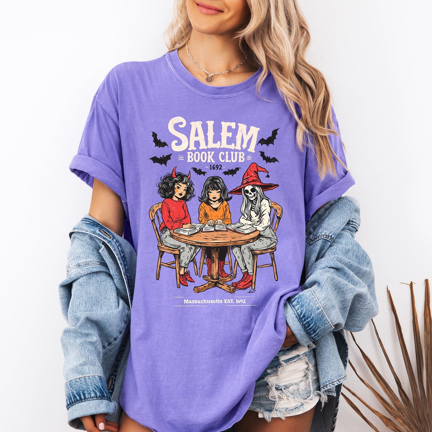 Salem Book Club, Halloween, Reading, Library, Booktok, Comfort Colors T-Shirt
