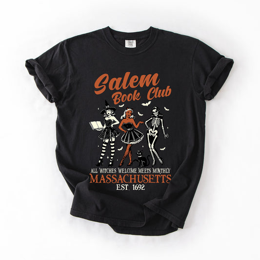 Salem Book Club, est 1692, Retro, Classic, Vintage, Halloween, Reading, Books, Comfort Colors T-Shirt