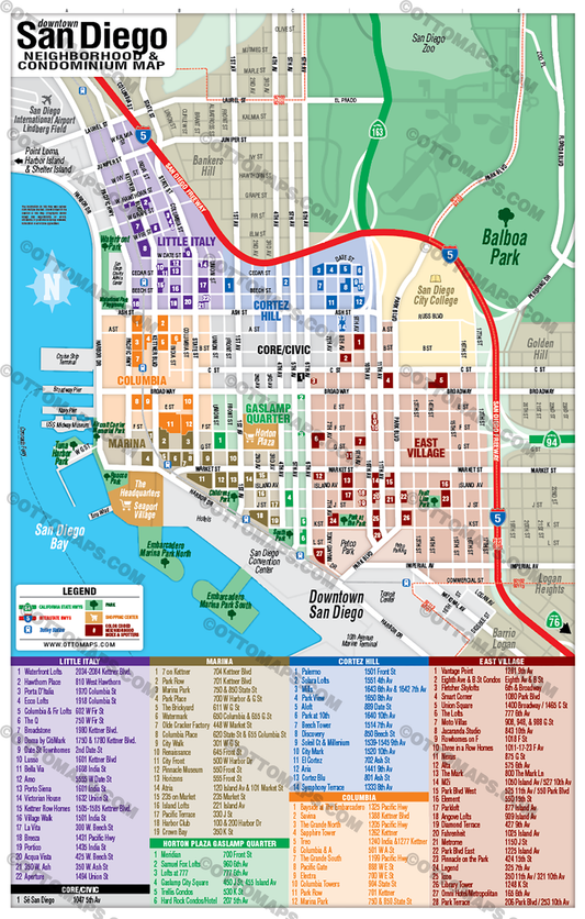 Downtown San Diego Condominium Map - POSTER PRINTS