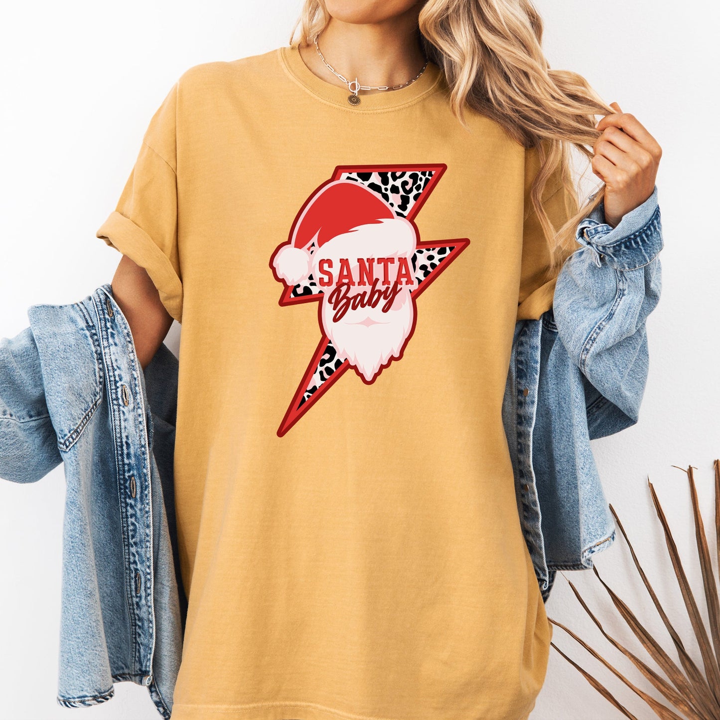 Santa Baby, Lightening Bolt, Christmas, Retro, Rock and Roll, Xmas Tshirt Comfort Colors T-Shirt