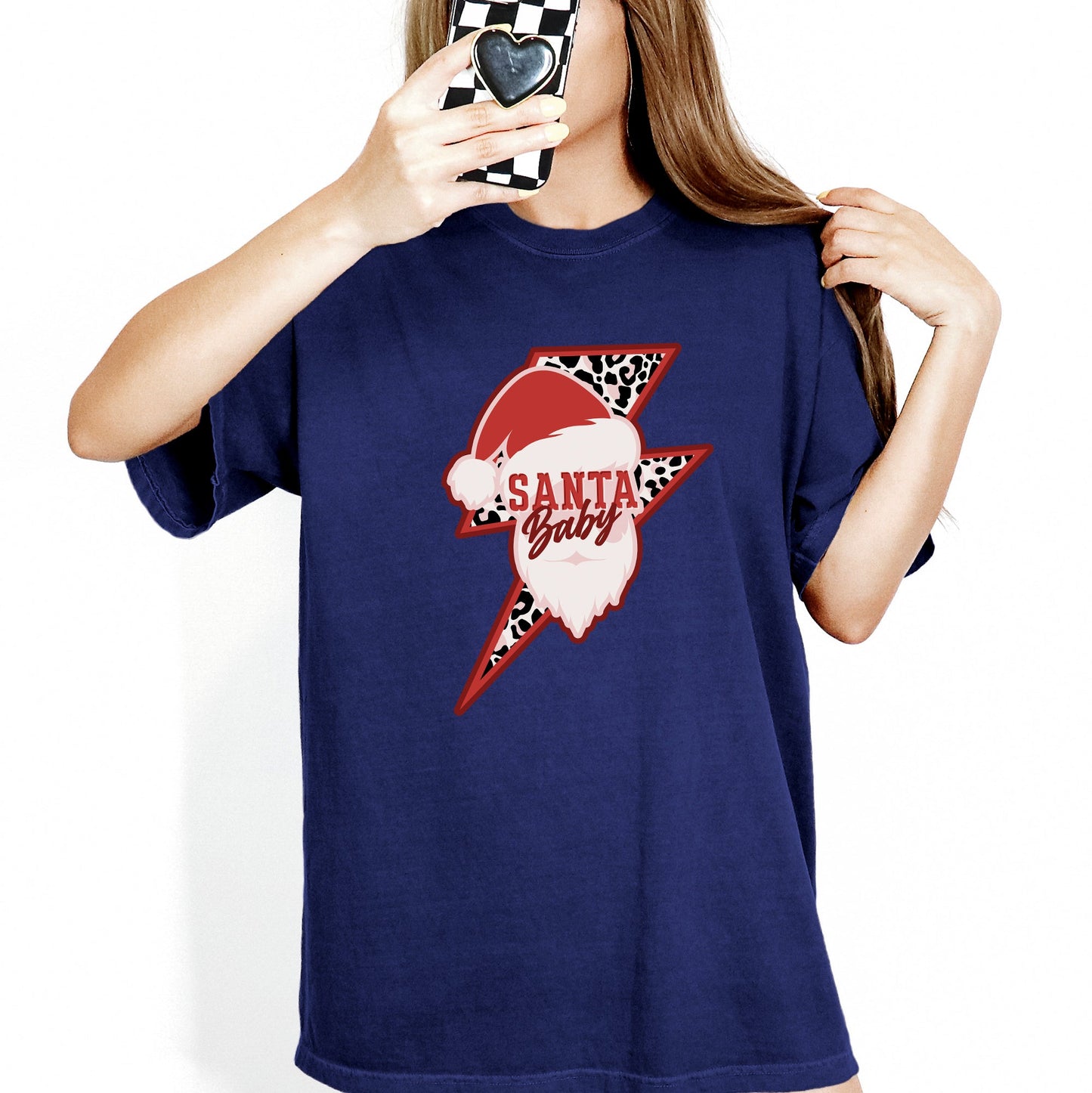 Santa Baby, Lightening Bolt, Christmas, Retro, Rock and Roll, Xmas Tshirt Comfort Colors T-Shirt