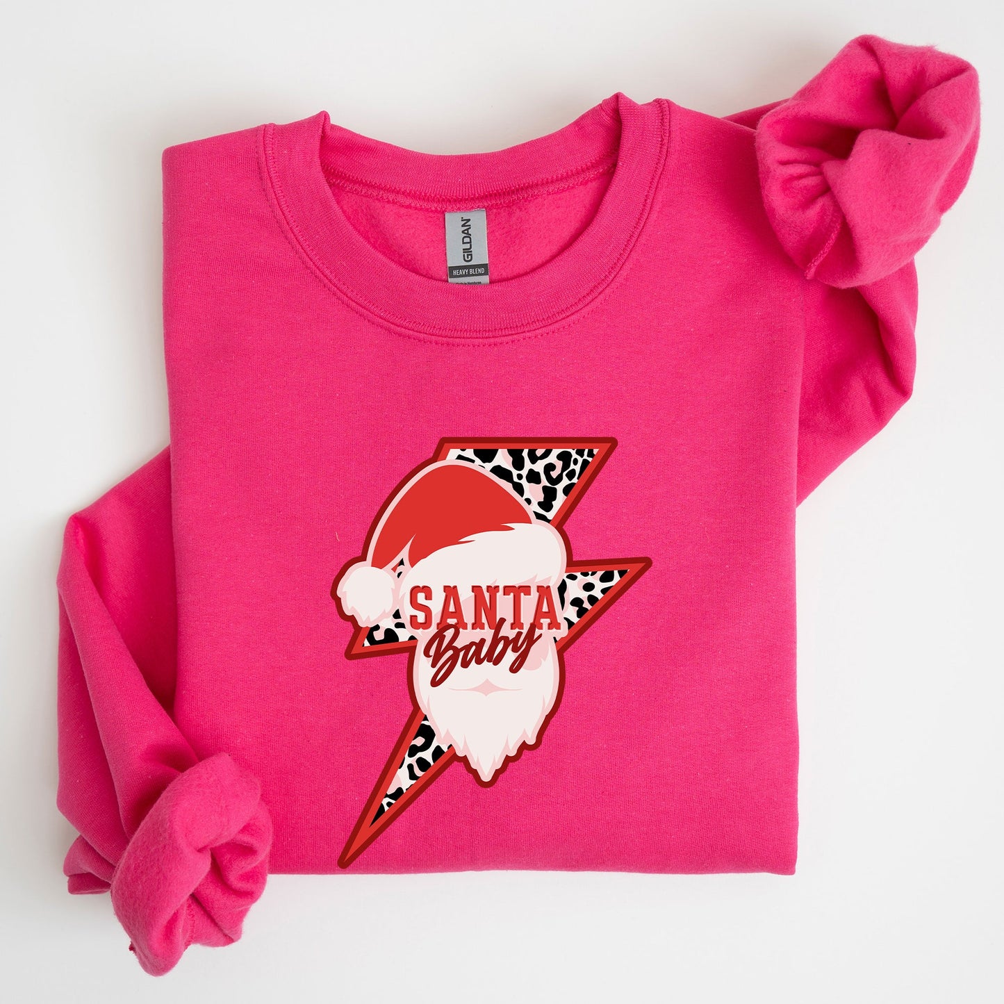 Santa Baby, Lightening Bolt, Christmas, Retro, Rock and Roll, Xmas Sweatshirt