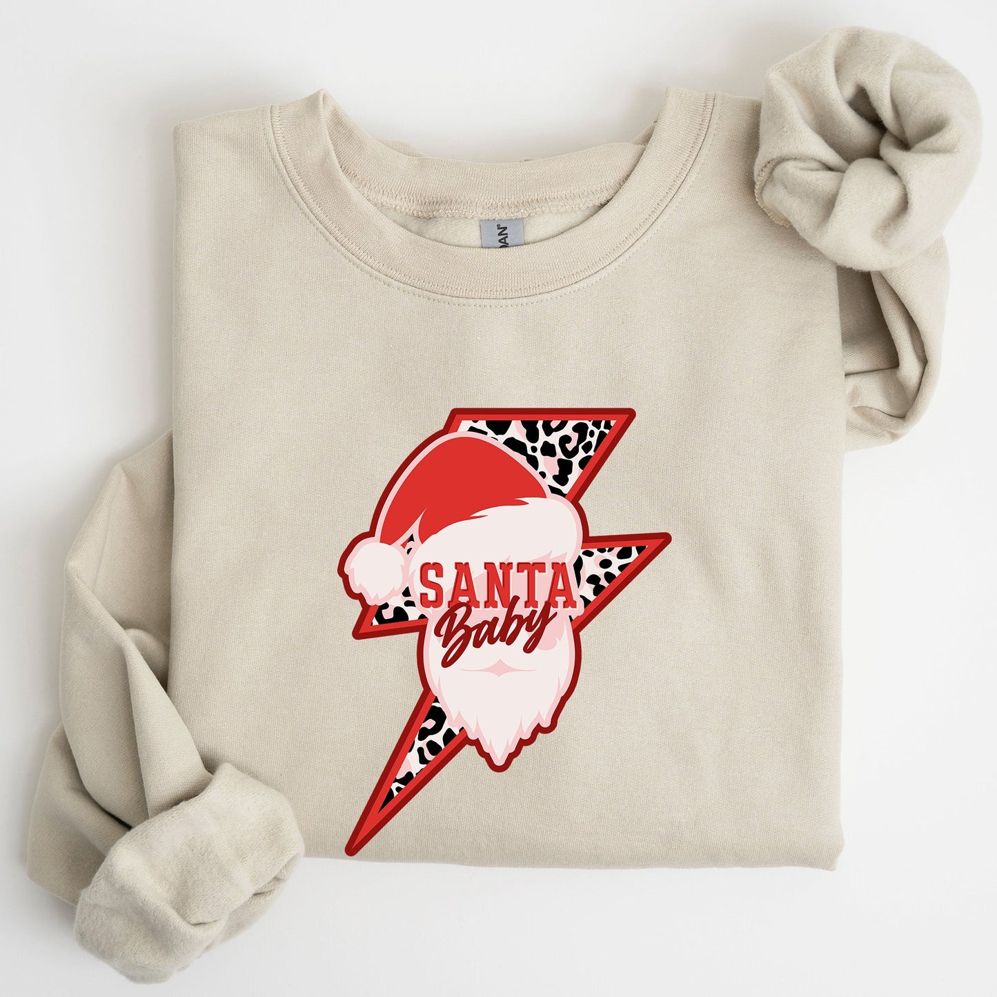 Santa Baby, Lightening Bolt, Christmas, Retro, Rock and Roll, Xmas Sweatshirt