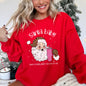 Santa Baby, Stanley, Retro, Christmas, Leopard Print Sweatshirt