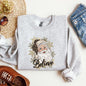 Santa Believe, Retro, Snowflakes, Christmas, Winter, Snow, Xmas Sweatshirt