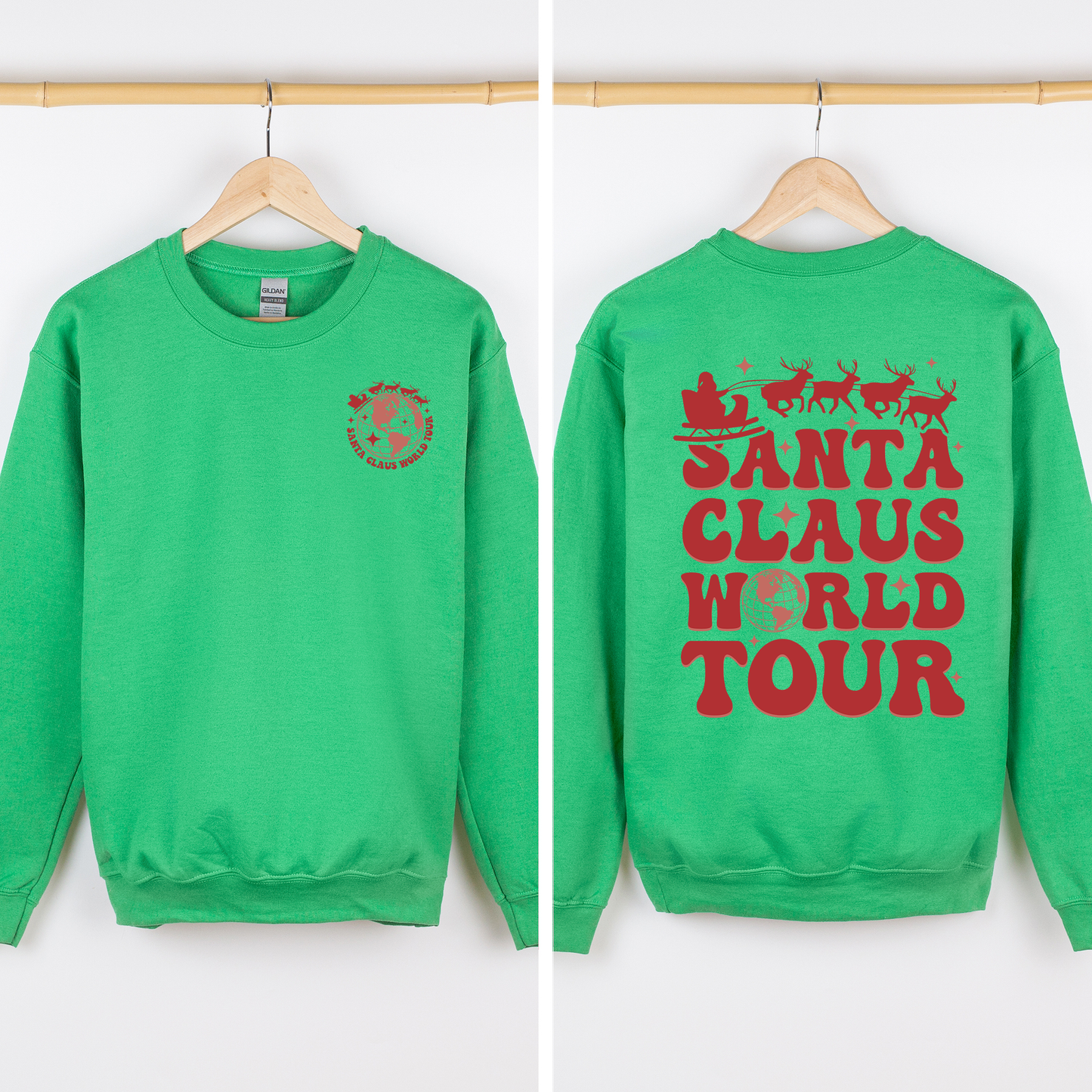 Santa Claus World Tour, Front and Back, Christmas, Retro, Sweatshirt