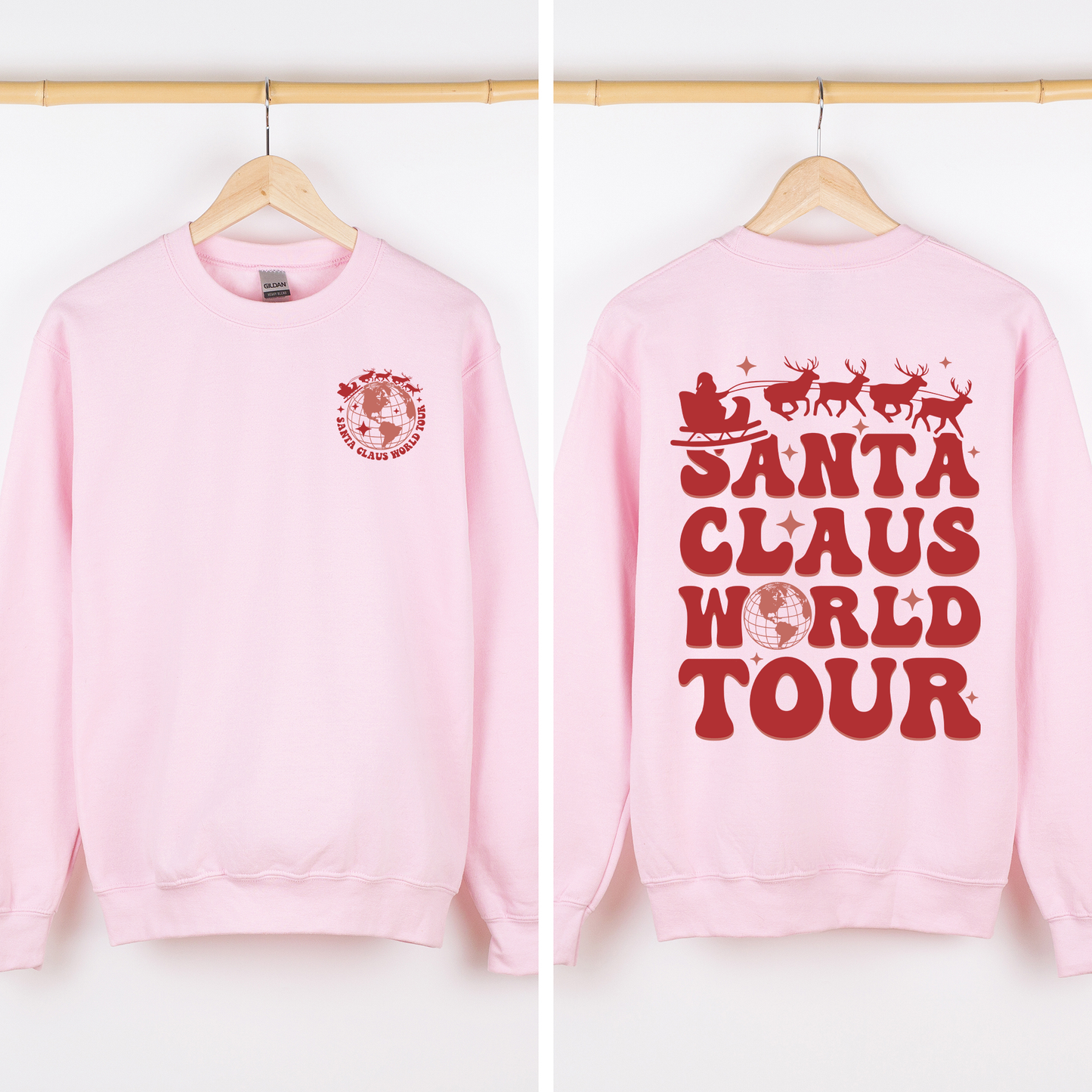 Santa Claus World Tour, Front and Back, Christmas, Retro, Sweatshirt
