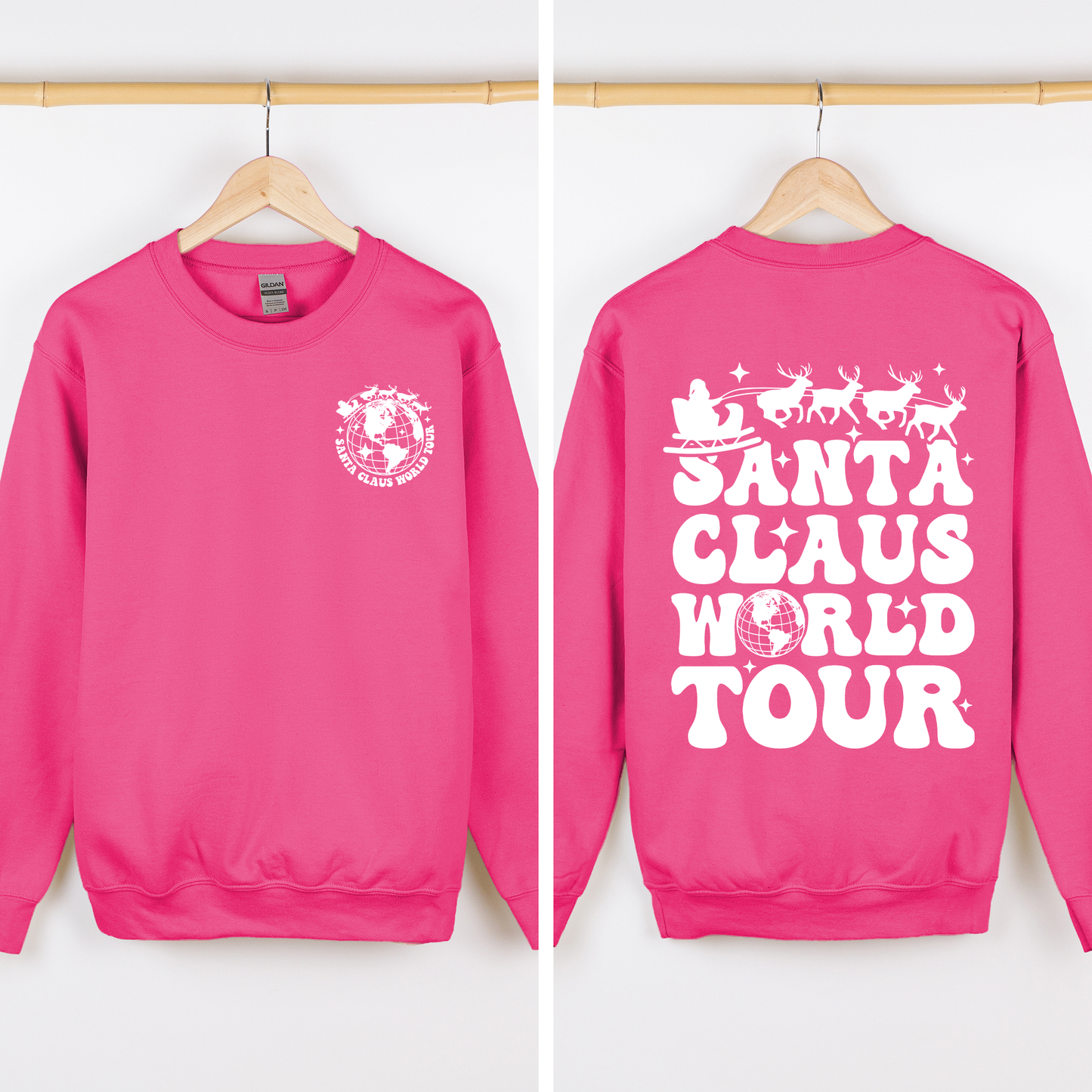 Santa Claus World Tour, Front and Back, Christmas, Retro, Sweatshirt
