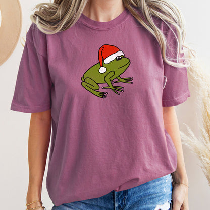Santa Frog, Christmas, Retro, Trend, Toad, Comfort Colors Tshirt