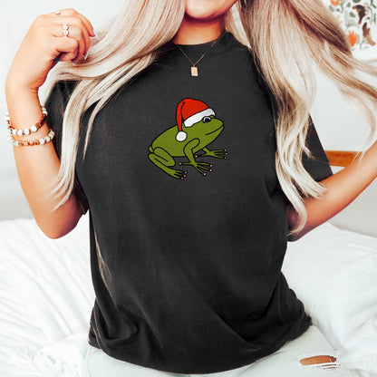 Santa Frog, Christmas, Retro, Trend, Toad, Comfort Colors Tshirt
