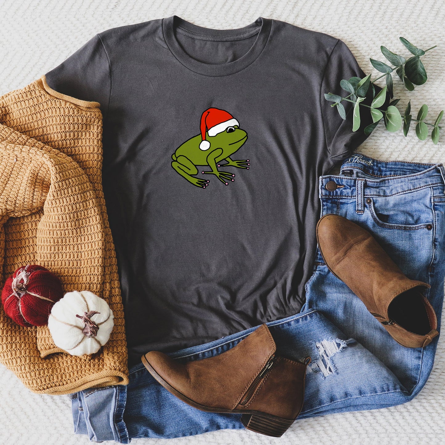 Santa Frog, Christmas, Retro, Trend, Toad Super Soft Tees