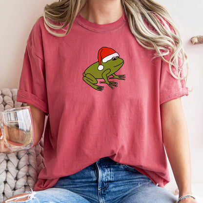 Santa Frog, Christmas, Retro, Trend, Toad, Comfort Colors Tshirt