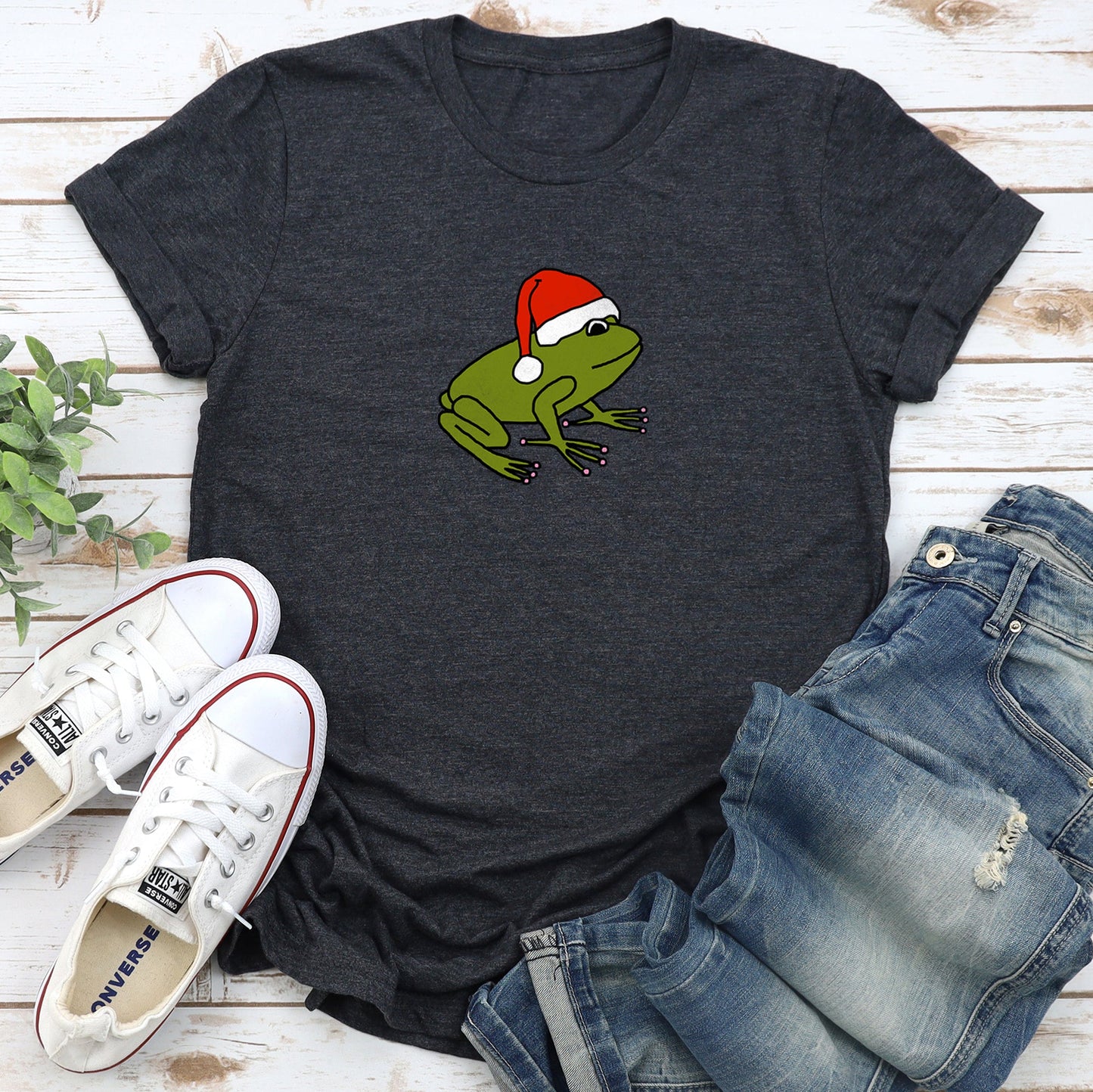 Santa Frog, Christmas, Retro, Trend, Toad Super Soft Tees