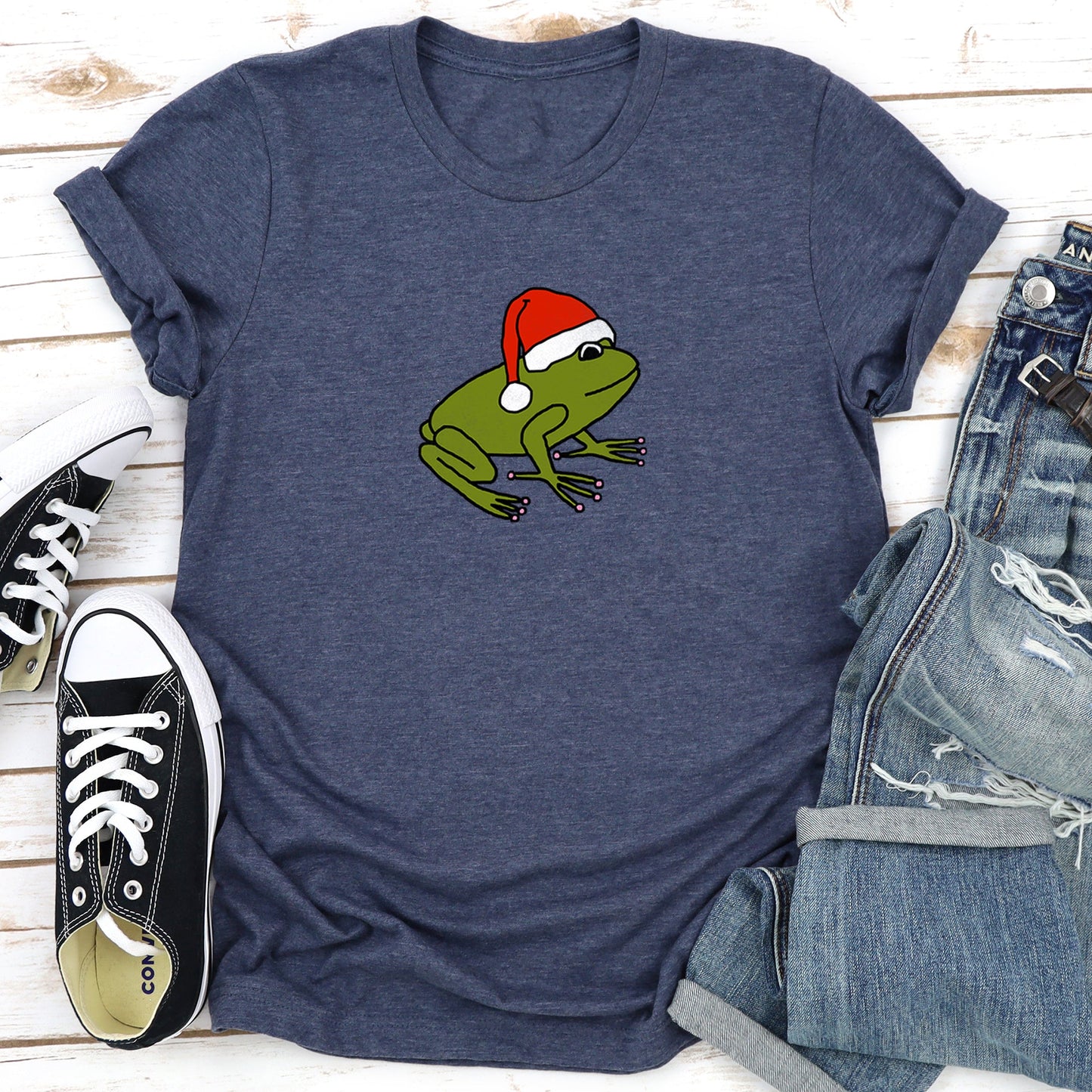 Santa Frog, Christmas, Retro, Trend, Toad Super Soft Tees