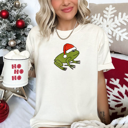 Santa Frog, Christmas, Retro, Trend, Toad, Comfort Colors Tshirt
