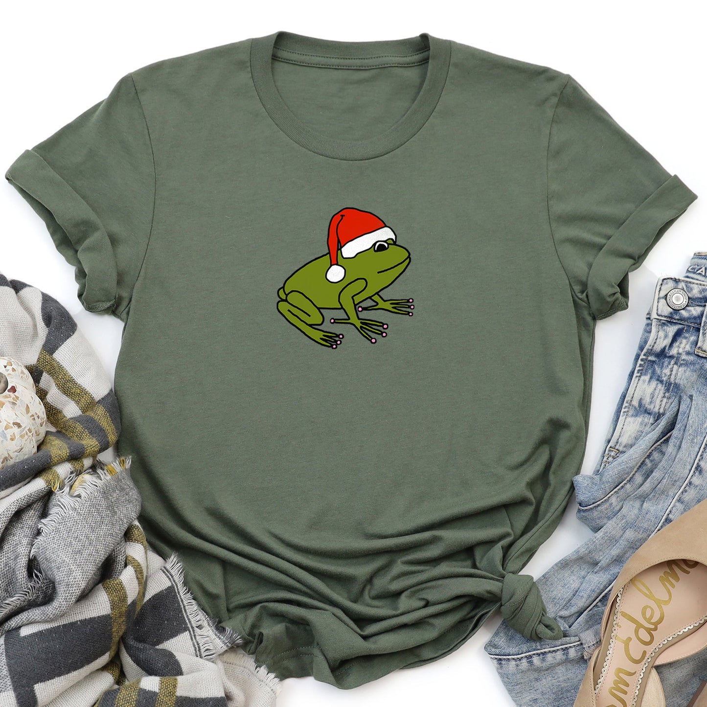 Santa Frog, Christmas, Retro, Trend, Toad Super Soft Tees