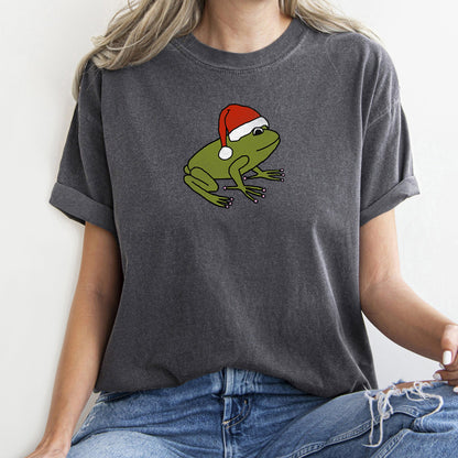 Santa Frog, Christmas, Retro, Trend, Toad, Comfort Colors Tshirt