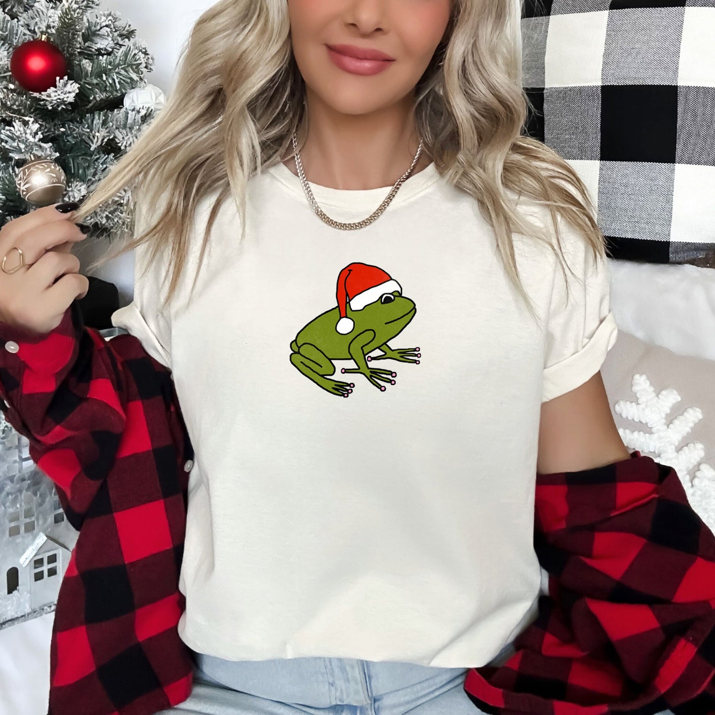Santa Frog, Christmas, Retro, Trend, Toad Super Soft Tees