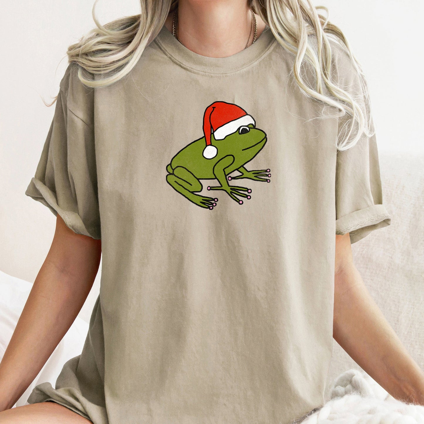 Santa Frog, Christmas, Retro, Trend, Toad, Comfort Colors Tshirt