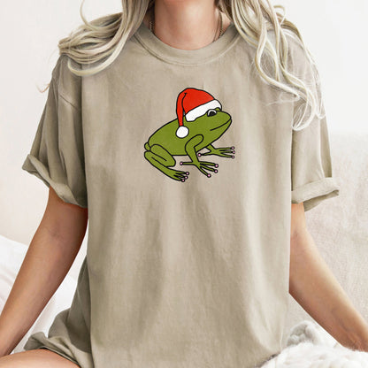 Santa Frog, Christmas, Retro, Trend, Toad, Comfort Colors Tshirt
