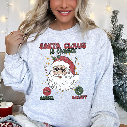 Santa Is Calling, iPhone, Android, Cell Phone, Christmas Sweatshirt