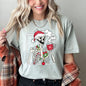 Santa Skeleton Coffee, Retro, Christmas, Comfort Colors Tshirt