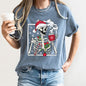 Santa Skeleton Coffee, Retro, Christmas, Comfort Colors Tshirt