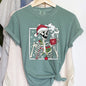 Santa Skeleton Coffee, Retro, Christmas, Comfort Colors Tshirt