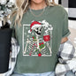 Santa Skeleton Coffee, Retro, Christmas, Comfort Colors Tshirt