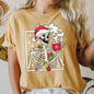 Santa Skeleton Coffee, Retro, Christmas, Comfort Colors Tshirt