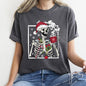 Santa Skeleton Coffee, Retro, Christmas, Comfort Colors Tshirt