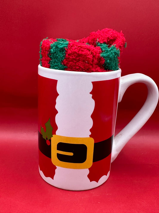 Christmas Mug with Fuzzy Christmas Socks