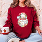 Santa, Christmas, Faux Quilt, Cute Sweatshirt