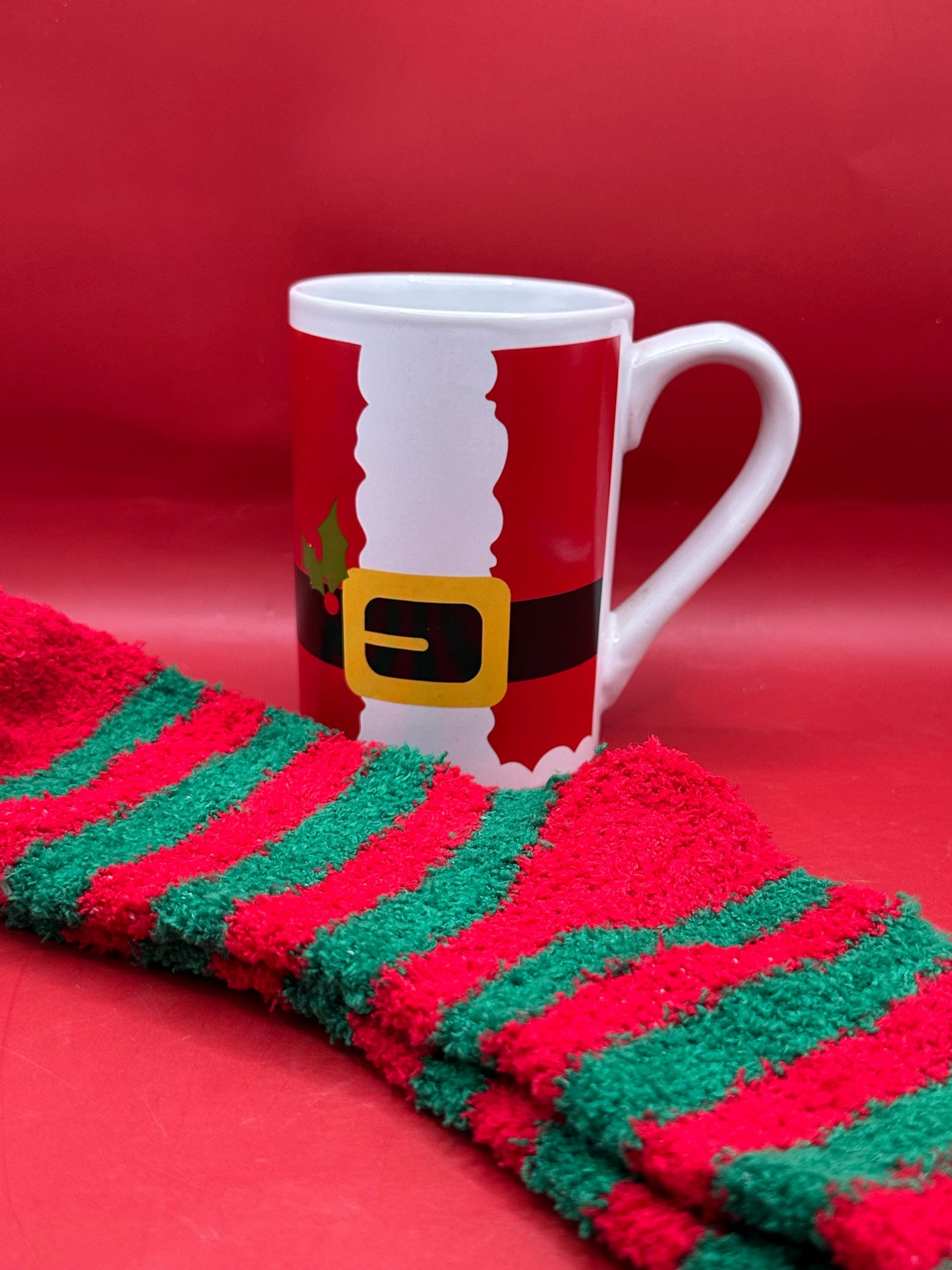 Christmas Mug with Fuzzy Christmas Socks